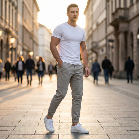 Pantalón cargo cómodo y funcional con múltiples compartimentos 